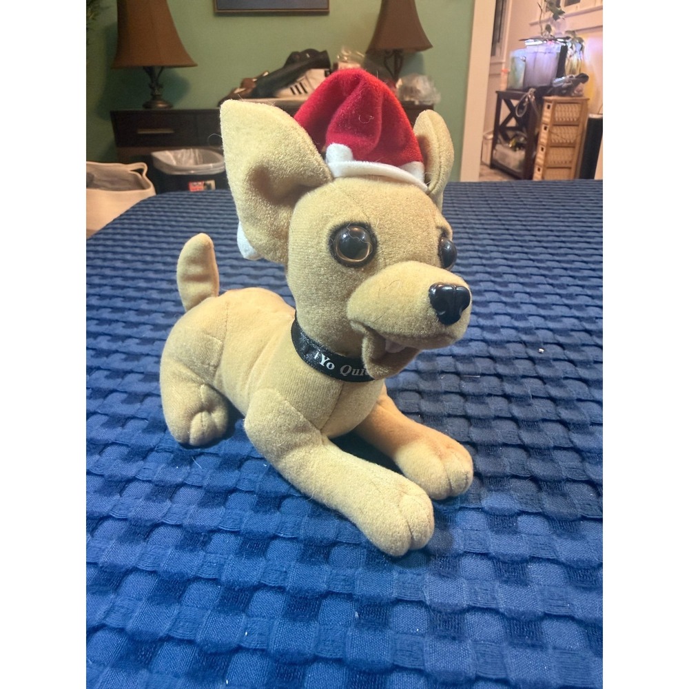 Vintage Taco Bell Chihuahua Plush Dog Santa Hat Yo Quiero Stuffed Pup Applause